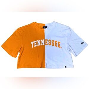 NWT Hype and Vice Tennessee Brandy Crop Top Orange and White Women’s Size XS